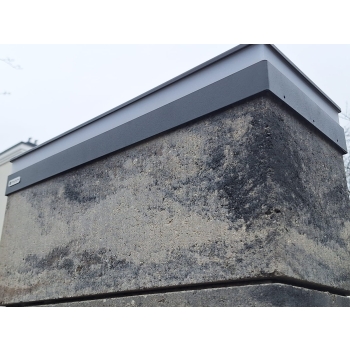 Lampa LED CUBE na bloczek ogrodzenia, bloczek ogrodzeniowy STYROBUD 500x200 mm, 50X20, ANTRACYT